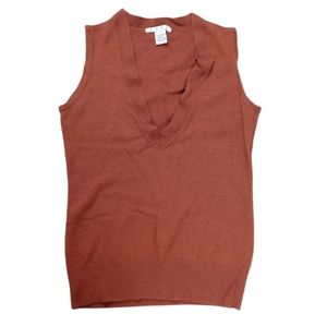 Cabi Sweater Vest Lambswool Rust Red